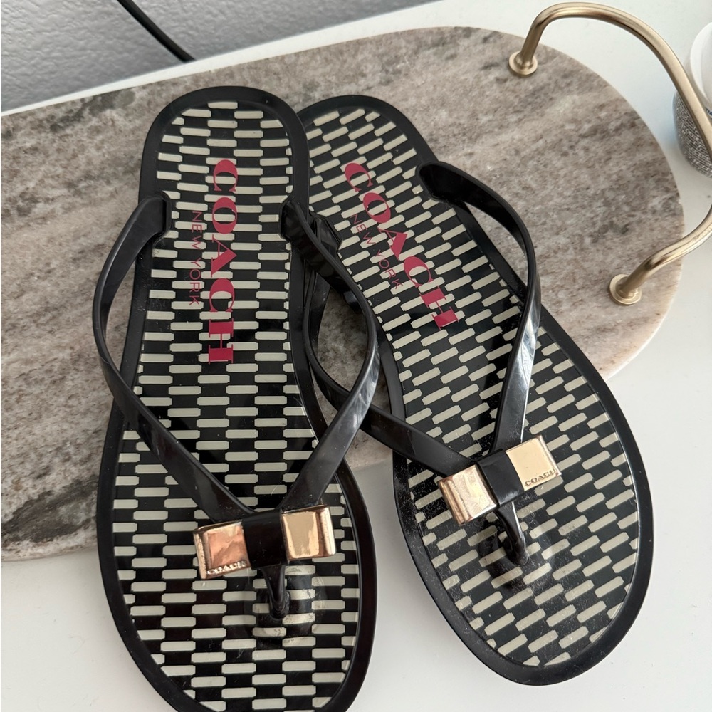 Coach Black and Gold Women's Sandals